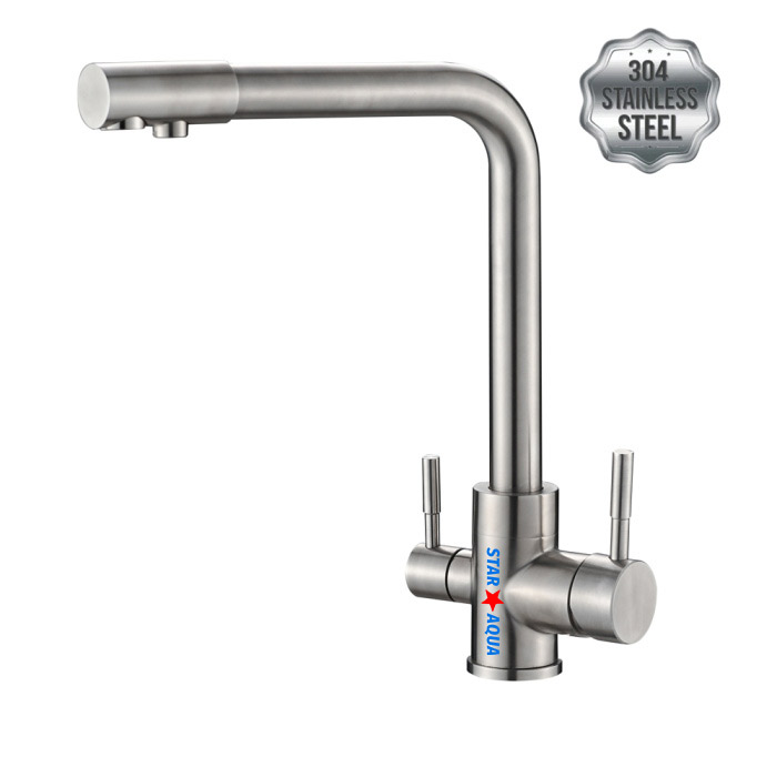 Baterie Tripla Inox 3 Robineți - Apă Filtrată și Menajeră