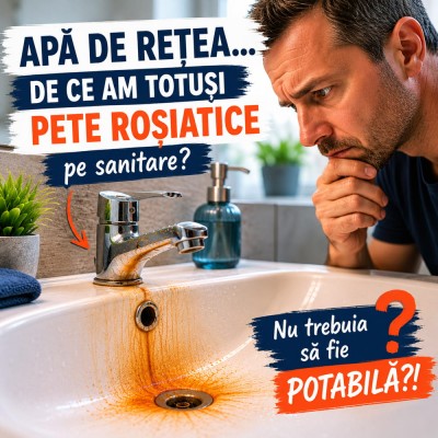 Am apă de rețea. De ce am pete roșiatice pe sanitare?