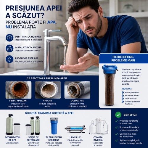 Presiunea apei a scăzut? Diagnosticul instalațiilor colmatate