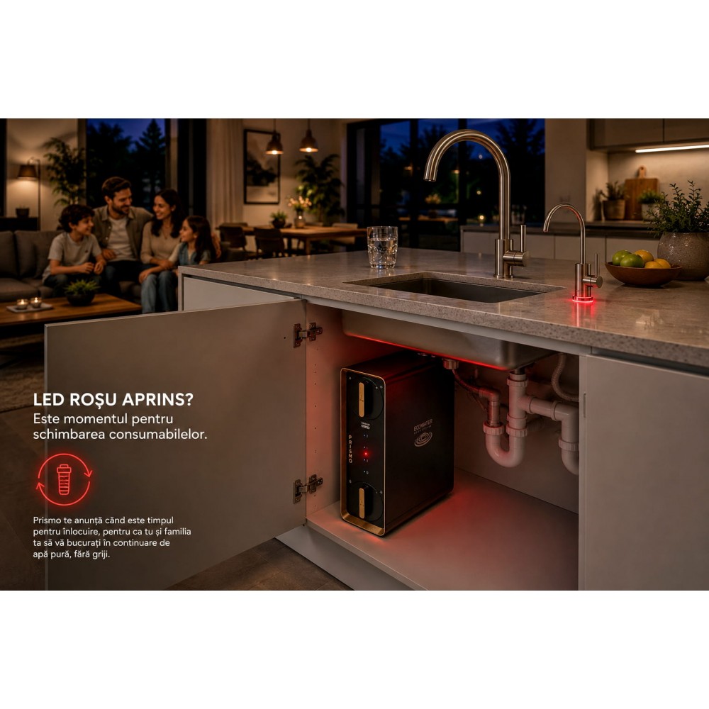 EcoWater PRISMO - Purificator Premium cu Osmoză Inversă pentru Locuințe Moderne EcoWater PRISMO sistem premium de osmoză inversă pentru apă de băut