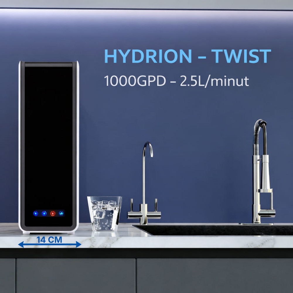 Purificator de apă ultra-compact fără rezervor Fitaqua HYDRION Twist, osmoză inversă direct flow 1000 GPD cu display led