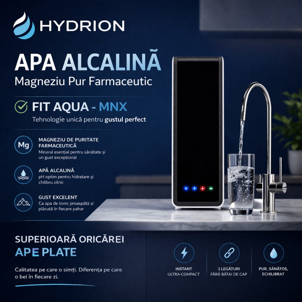 Purificator de apă ultra-compact fără rezervor Fitaqua HYDRION Twist, osmoză inversă direct flow 1000 GPD cu display led