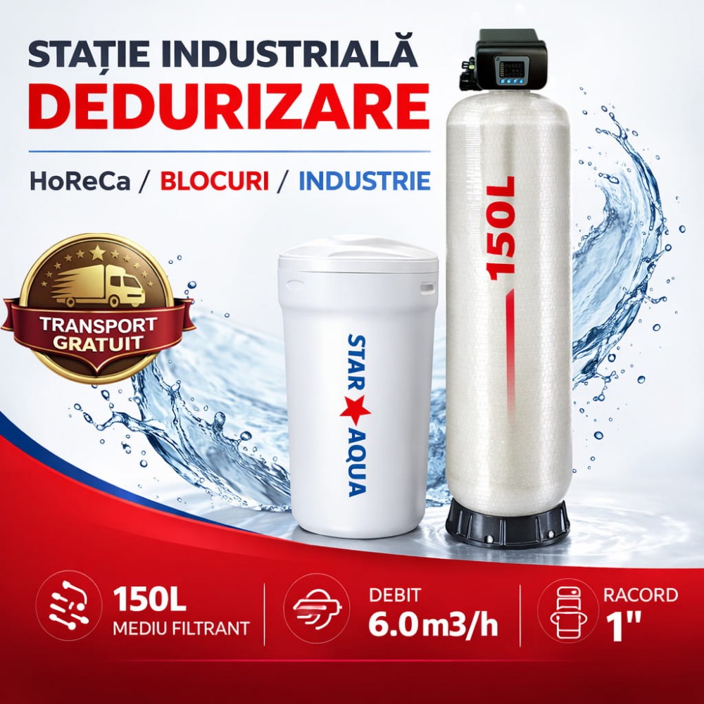 Dedurizator industrial - Racord 1″ – capacitate mare pentru aplicații profesionale