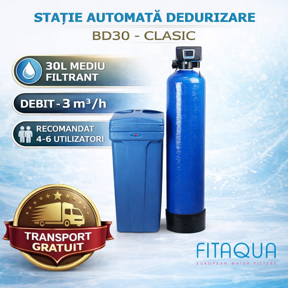 Dedurizator BD-30 cu bypass – protejează instalația de depuneri