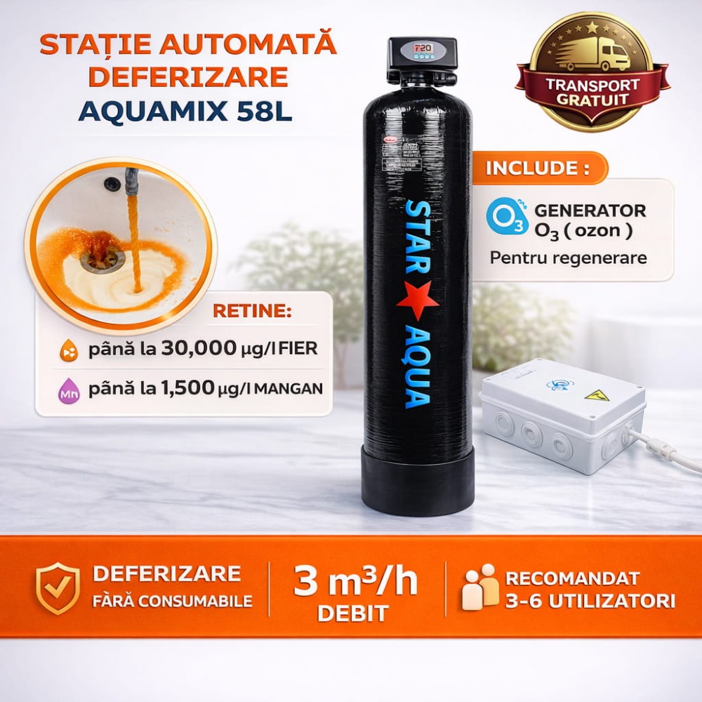 AquaMIX 58L – Stație Deferizare Fără Consumabile, 3 m³/h