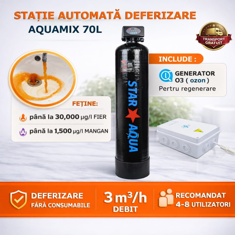 AquaMIX 70L – Deferizator Automat, Fără Consumabile, 3 m³/h