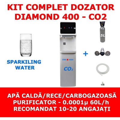 KIT Diamond 400 + Butelie CO2 Dozator Apa - Waterro  KIT Diamond 400 + Butelie CO2 Dozator Apa - Waterro