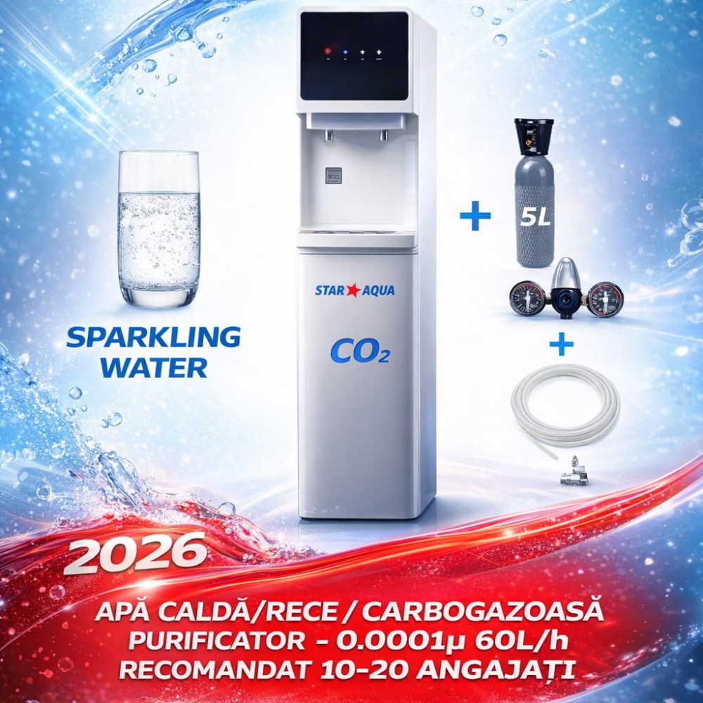 Apă rece, caldă și carbogazoasă pentru acasă sau la birou - Kit complet cu racord si butelie CO2