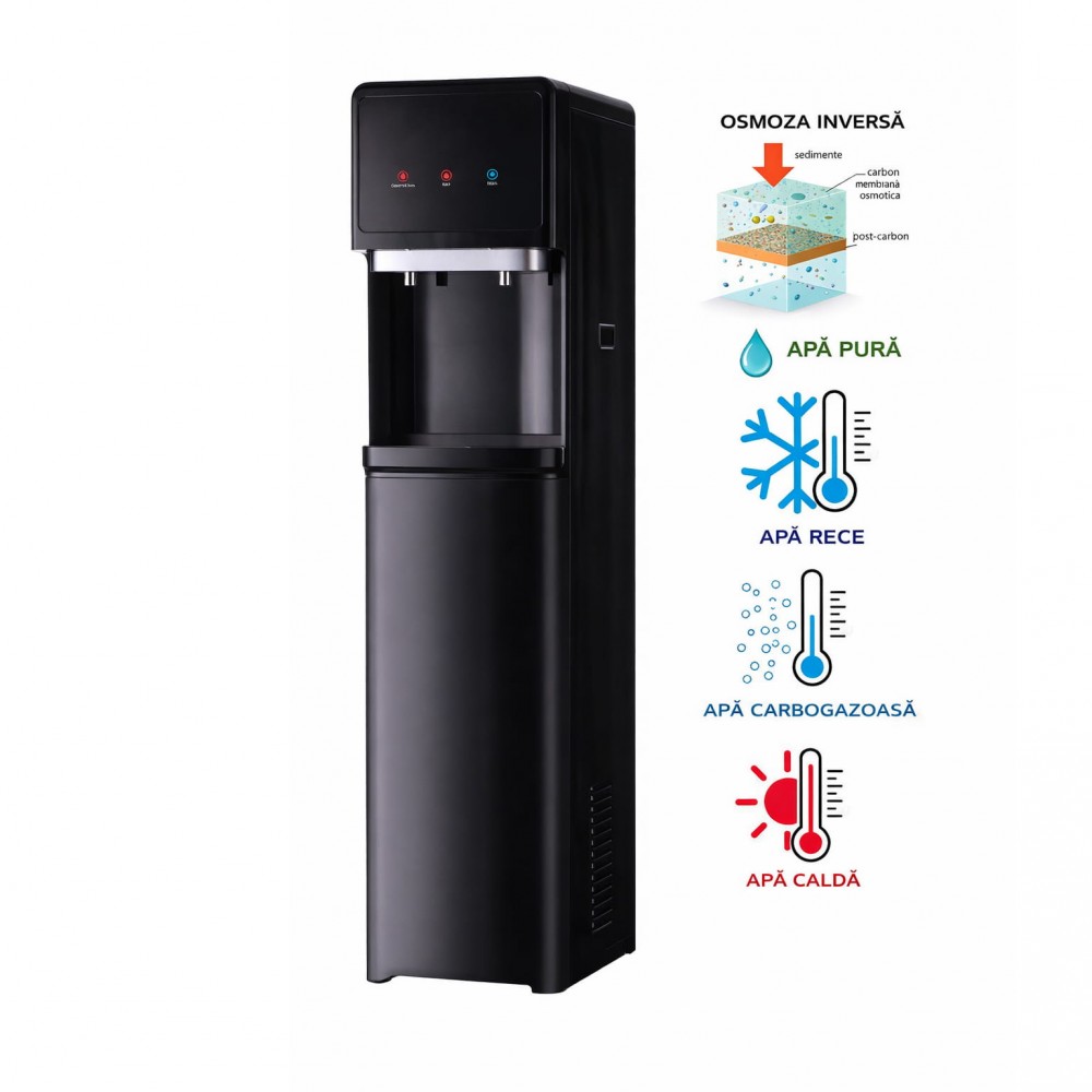 dozator apa carbogazoasa cu CO2 pentru birou apa rece si calda