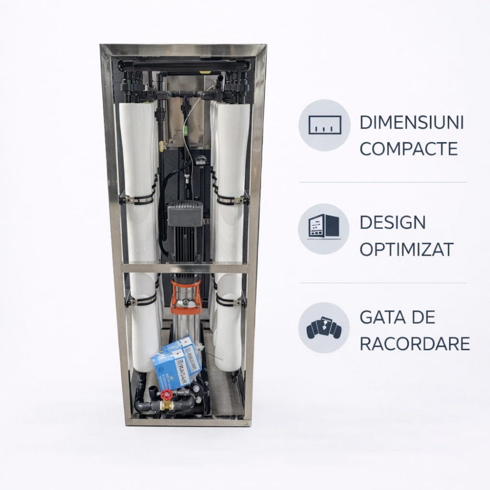 STAR RO12000 PRO – 2000 L/h: Uzină de Apă Pură cu 8 Membrane pentru Industrie Grea