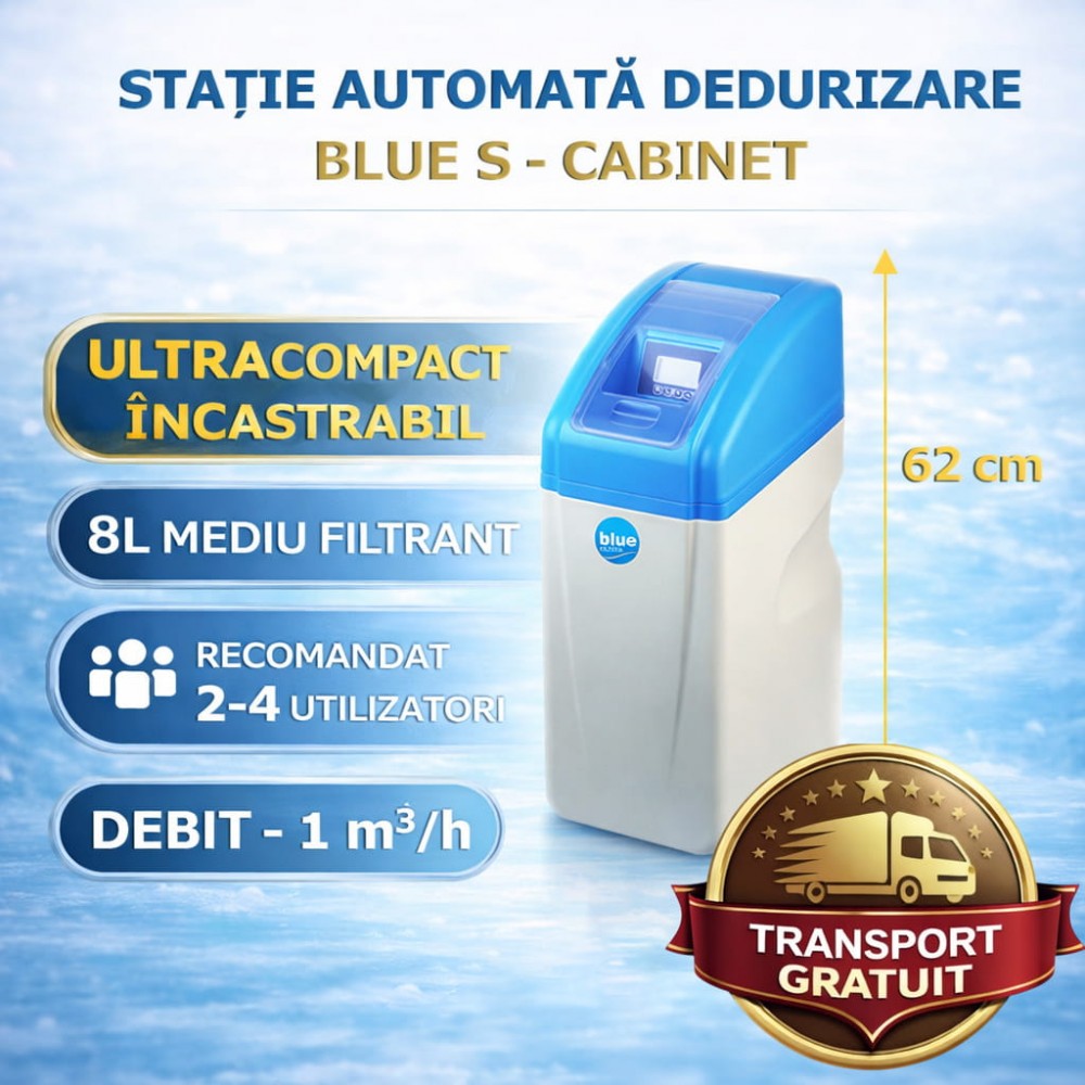 Dedurizator BLUE S compact – protecție eficientă împotriva calcarului