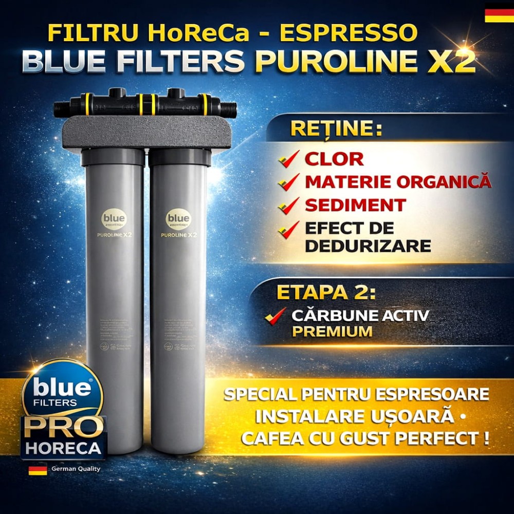 Filtru apa protectie espressor profesional cafenea Blue Filters Puroline PRO X2