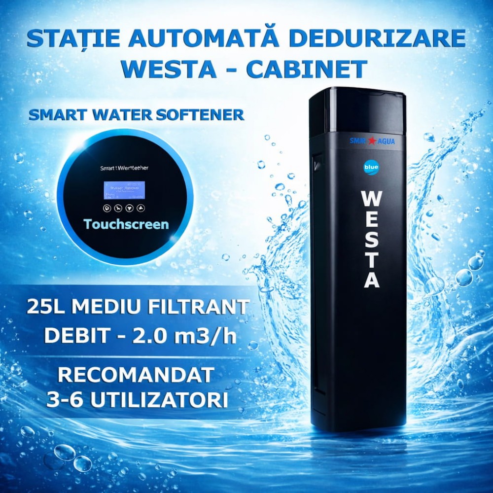 Dedurizator WESTA – protecție premium împotriva calcarului 25L - Ecran tactil